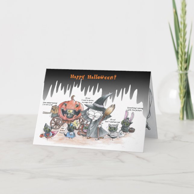 humous cat Halloween-kort Kort (Framsida)