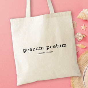 Humous Caymanöarna Dialect Geezum Peetum Tygkasse
