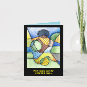 Humous Circus Clown Art-work Tack Kort