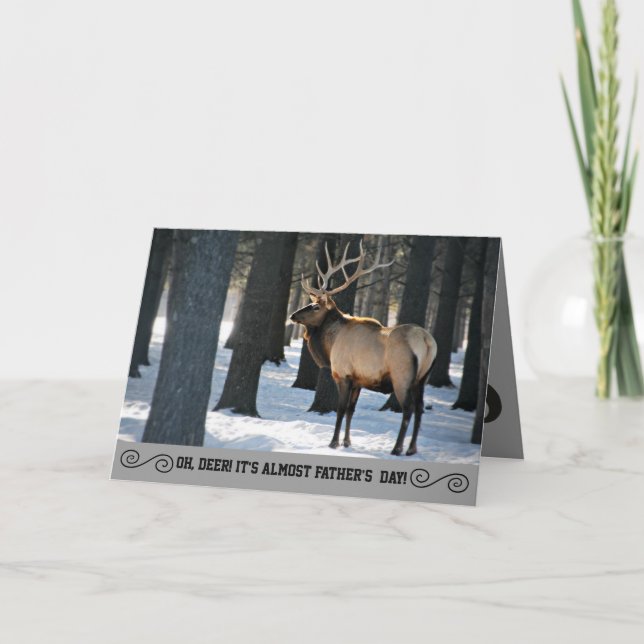 Humous Elk Photo Fars dag Card Kort (Framsida)
