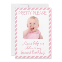 Humous Flicka 2:a födelsedagspartiets inbjudan