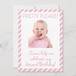 Humous Flicka 2:a födelsedagspartiets inbjudan