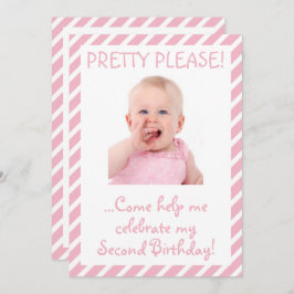 Humous Flicka 2:a födelsedagspartiets inbjudan