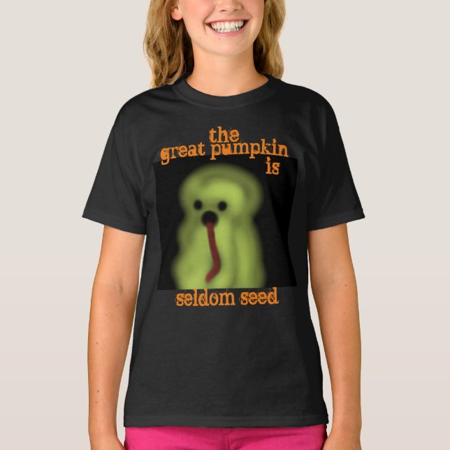 Humous Ghost Marvin Underbar Pumpkin Seldom Seed T Shirt (Framsida)