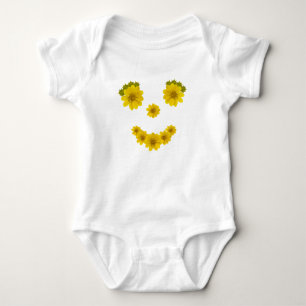 Humous Gult Wildblomma Smile Ansikte T-shirt