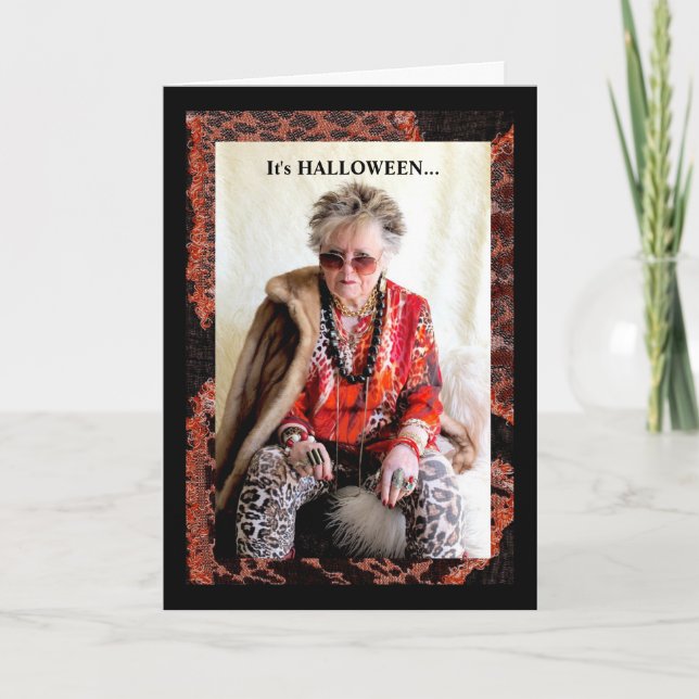 Humous Halloween och Caffeine Card Kort (Framsida)