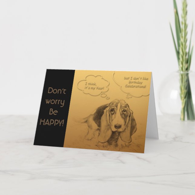 Humous Hund Chinese Zodiac Birthday Hälsning C Kort (Framsida)