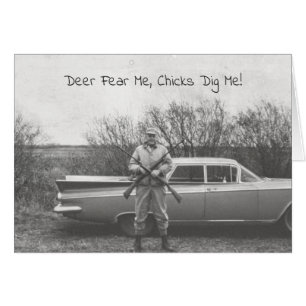 Humous Hunter Hjort Hunting Old Automobile OBS Kort
