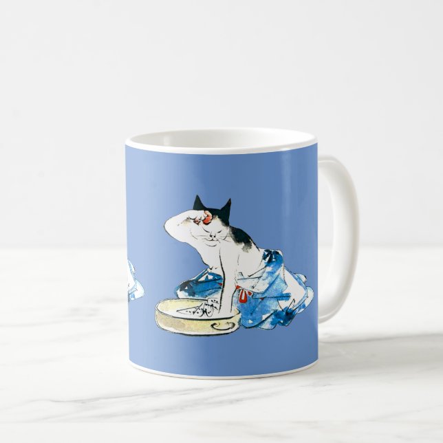 Humous Japansk Cat Bathing II Kaffemugg (Framsida höger)