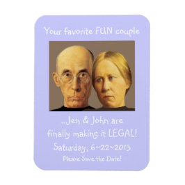 Humous Older Couple Bröllop spara datum Magnet