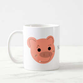 Humous Piggy Ansikte Kaffemugg