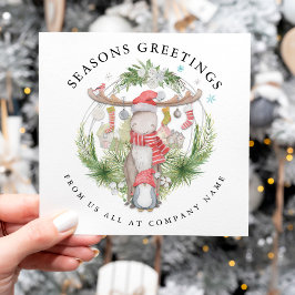Humous Reindeer Penguin Company jul Julkort