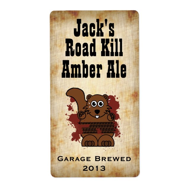 Humous Road Döda Home Brew Beer Label Fraktsedel (Framsidan)