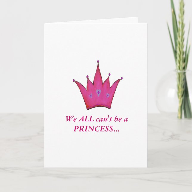 Humous Rosa Krona Princess Birthday Card Kort (Framsida)