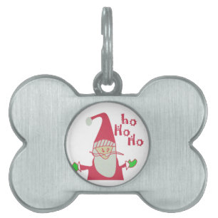 Humous Santa med Festive Ho Ho Ho Namnbricka Husdjur