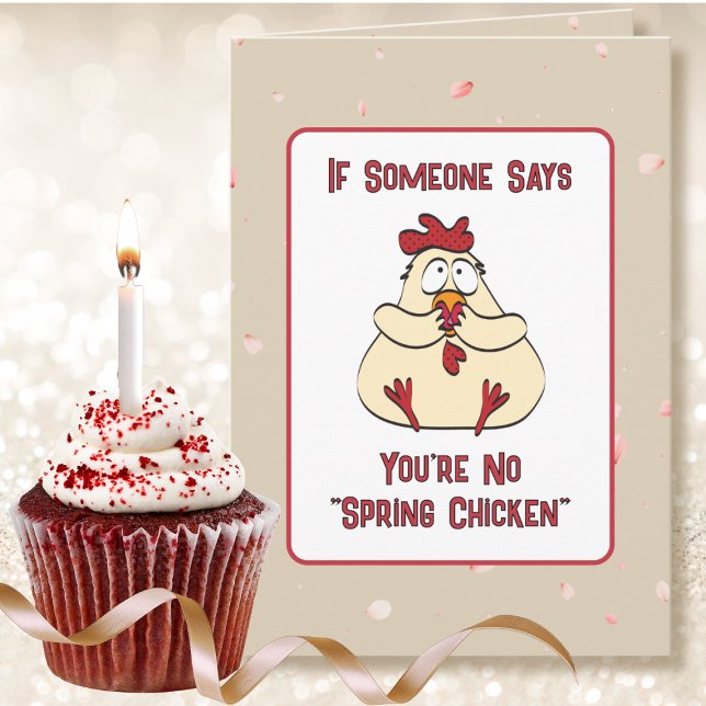 Humous Sassy Chicken Tecknad Funny Birthday Kort (Skapare uppladdad)