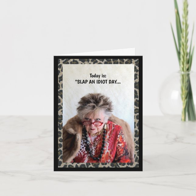 Humous Slap and Idiot Day Kort (Framsida)