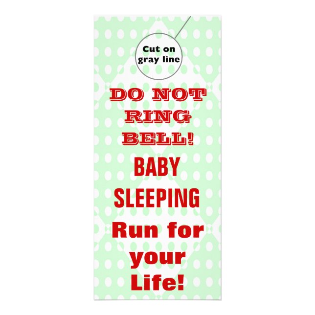 Humous Sleeping Baby Door Hangers Doorhanger Reklamkort (Framsidan)