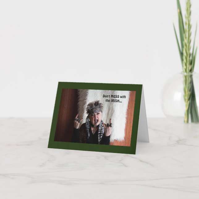 Humous St. Patrick's Day Card Kort (Framsida)