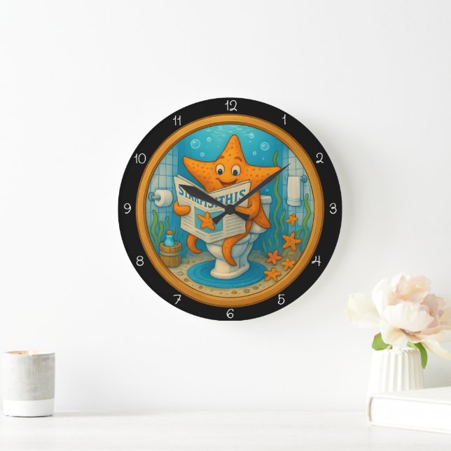 Humous Starfish Bathroom Clock Stor Klocka (Hem)