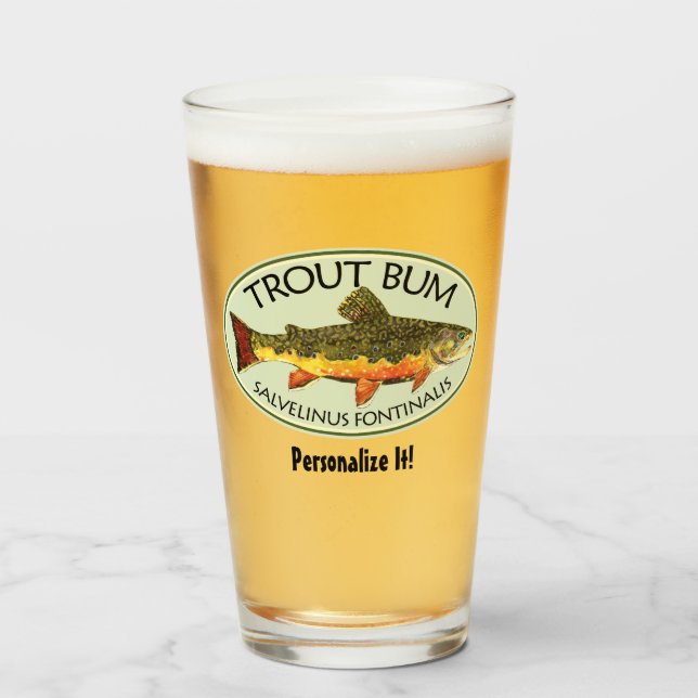 Humous TROUT BUM Flygfiske Anglers's Glaskopp (Framsida fylld)