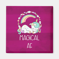 Humous Unicorn Magic AF på Pinkish Red Mönster