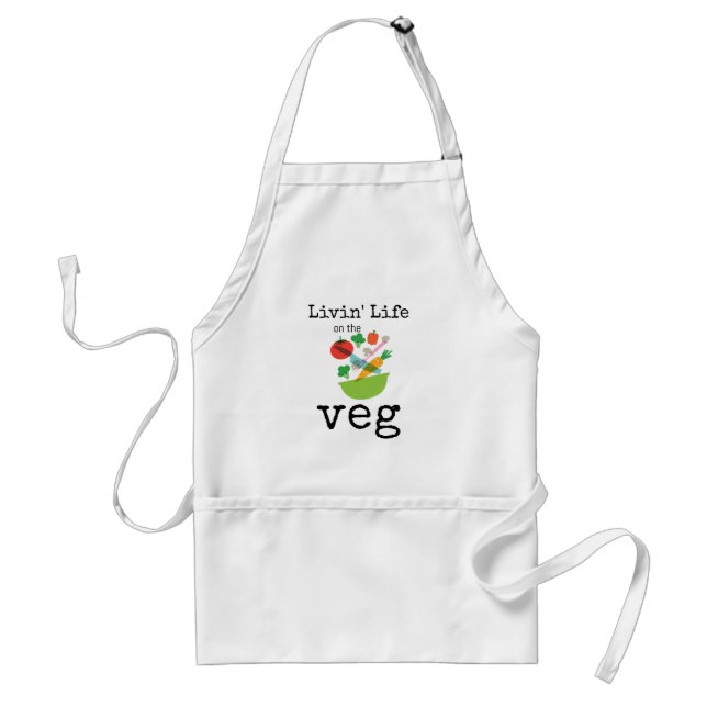 Humous Vegan Livin Life on Veg Quote Förkläde (Framsidan)