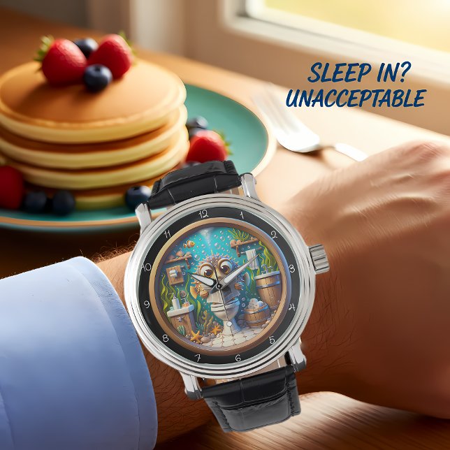 Humous Whimsiques Pufferfish Bathroom Clock Armbandsur (Skapare uppladdad)