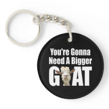 Humous White Goat on Black Background