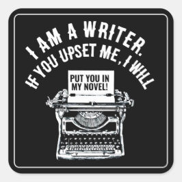 Humous Writer-citat Fyrkantigt Klistermärke