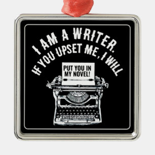 Humous Writer-citat Julgransprydnad Metall