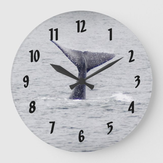 Hump Back Whale Svan Stor Klocka (Framsida)