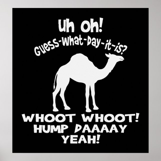 Hump Day Camel Black and White Poster (Framsidan)