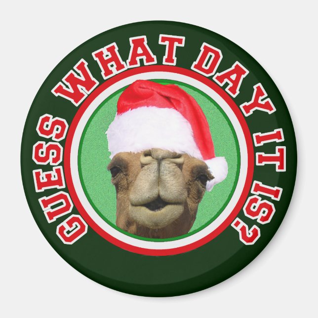 Hump Day Camel gissar vilken dag det är jul Magnet (Framsidan)