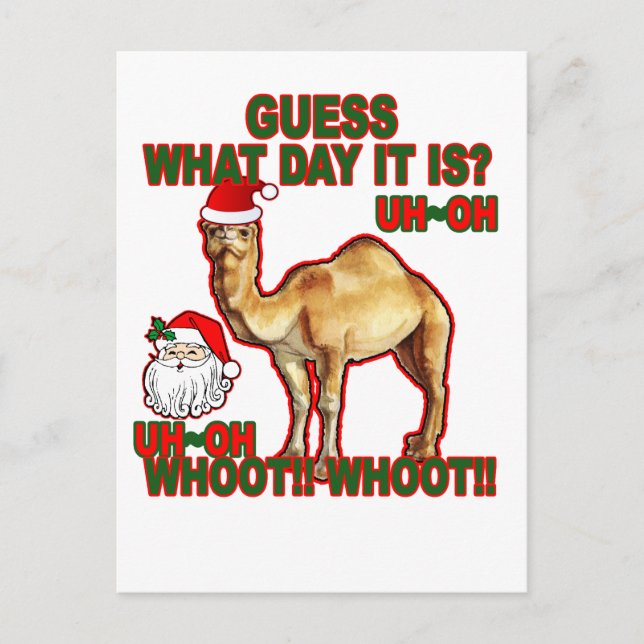 Hump Day Camel jultomte T-shirt NJ.png Helg Vykort (Framsida)