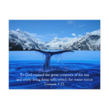 Humpback Whale Bible Verse - vykort