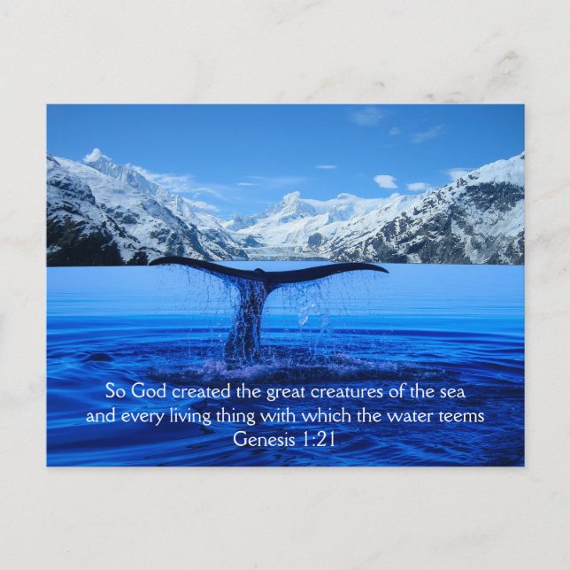 Humpback Whale Bible Verse - vykort (Framsida)