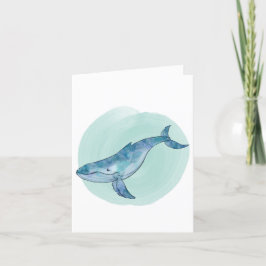Humpback Whale Blank Card inbyggt tackkort
