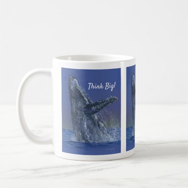 Humpback Whale Breeching Art Kaffemugg (Vänster)
