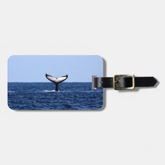 Humpback Whale i Ocean Bagagebricka (Horisontell Framsida)