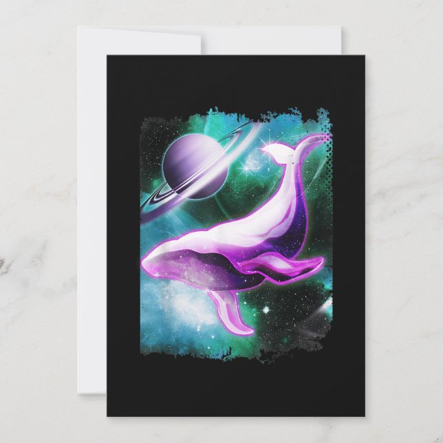 Humpback Whale Shirt in Rymden Solar Galaxy G Inbjudningar (Framsida)