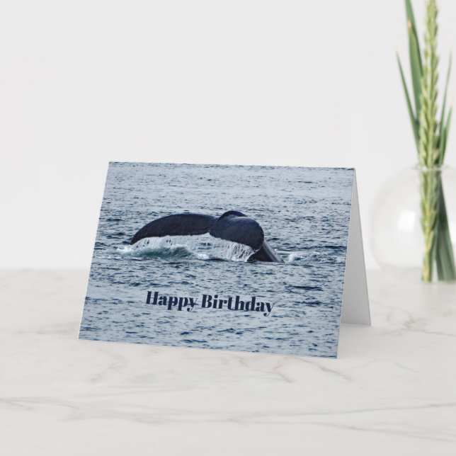 Humpback Whale Svan Alaska Photo Birthday Kort (Framsida)