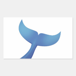 Humpback Whale Svan V2 Rektangulärt Klistermärke