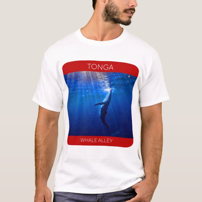 Humpback Whale, Tonga Travel T-Shirt (Framsida)