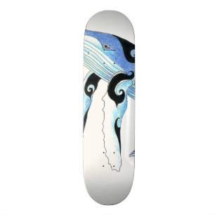Humpback Whale Tribal Spirit Blue Art Mini Skateboard Bräda 18,5 Cm