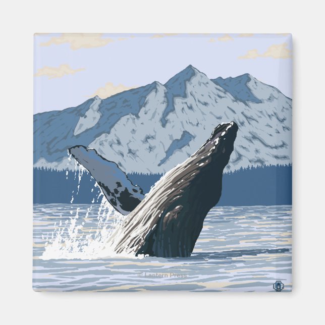 Humpback Whale - Valdez, Alaska Magnet (Framsidan)