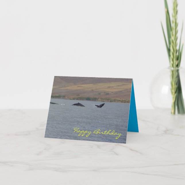 Humpback Whales Birthday Card Tack Kort (Framsida)