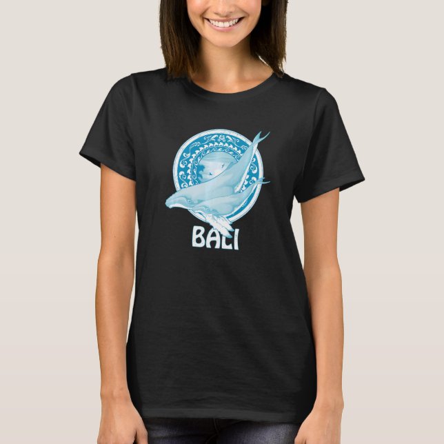 Humpback Whales Dive Bali Indonesien T Shirt (Framsida)