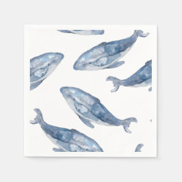 Humpback Whales in Watercolor Pappersservett