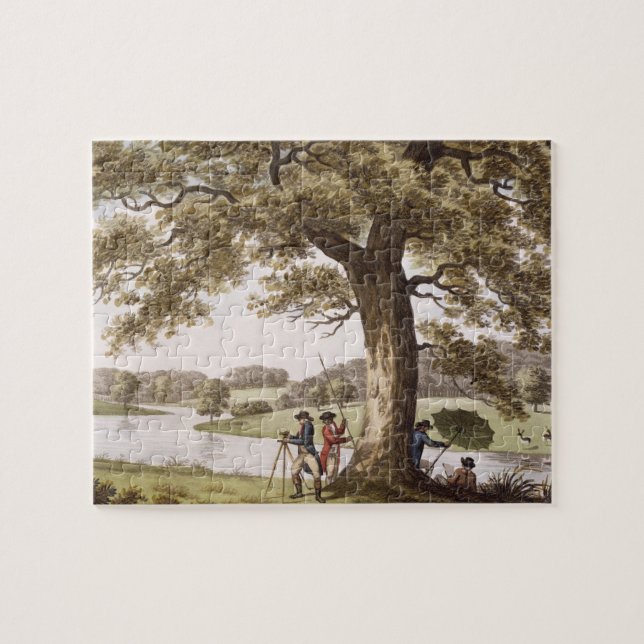 Humphrey Repton som granskar med en Theodolite Pussel (Horisontell)